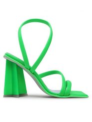 Chiara Ferragni Sandały CF3134-041 Zielony. Zielone sandały Chiara Ferragni, bez wzorów, ze skóry, bez obcasa, na słupku, bez zapięcia. Za 1,099.00 zł.