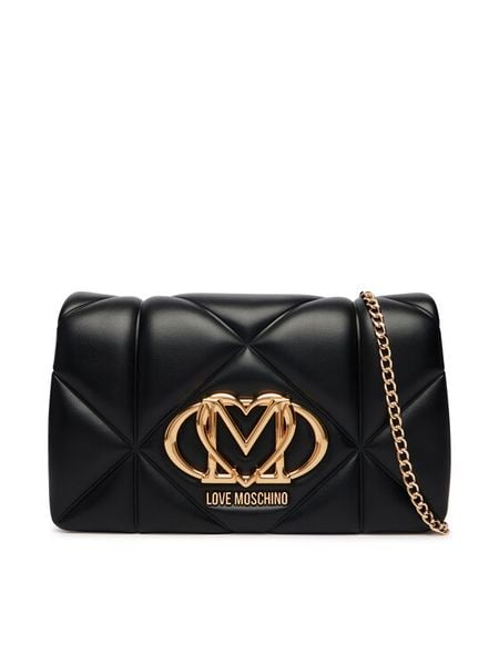 LOVE MOSCHINO Torebka JC4043PP1PLC0000 Czarny. Czarne kopertówki Love Moschino, bez wzorów, ze skóry, wizytowe, bez dodatków. Za 636.99 zł.