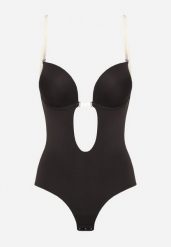 Czarne Body Modelujące z Odkrytymi Plecami i Usztywniany Miseczkami Pinneliae. Czarne bielizna modelująca Born2be, bez wzorów, bez ramiączek. W wyprzedaży za 63.74 zł.