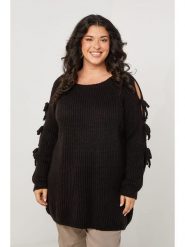 Curvy Lady Sweter w kolorze czarnym rozmiar: 40/42. Czarne swetry Curvy Lady, bez wzorów, klasyczne, bez ramiączek. Za 86.99 zł.