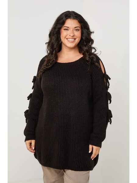 Curvy Lady Sweter w kolorze czarnym rozmiar: 40/42. Czarne swetry Curvy Lady, bez wzorów, klasyczne, bez ramiączek. Za 86.99 zł.
