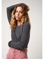 AUTHENTIC CASHMERE Kaszmirowy sweter "Ivy" w kolorze szarym rozmiar: M. Szare swetry AUTHENTIC CASHMERE, m, bez wzorów, z kaszmiru, bez ramiączek. Za 456.99 zł.