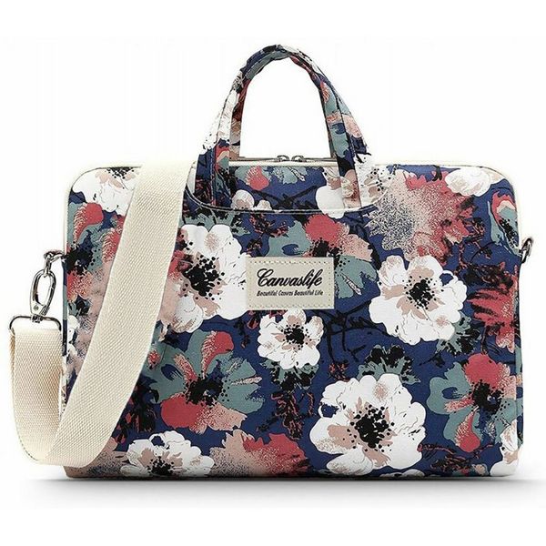 Torba Canvaslife 15''-16'' blue camellia. Niebieskie torby na laptopa CANVASLIFE, bez wzorów. Za 109.90 zł.