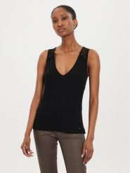 Morgan Top 242-DIOU Czarny Slim Fit. Czarne topy Morgan, xs, bez wzorów, z syntetyku, bez kołnierzyka, bez ramiączek. Za 79.99 zł.