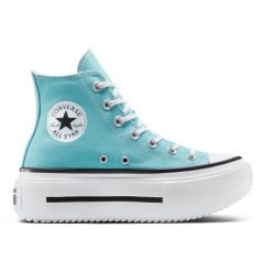 Buty sportowe damskie Converse Chuck Tlr As Lift Double Stack. Niebieskie buty treningowe Converse, bez wzorów, z materiału, bez zapięcia. Za 406.35 zł.