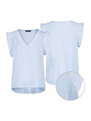 Eight2Nine Bluzka w kolorze błękitnym rozmiar: L/XL. Niebieskie bluzki Eight2Nine, l, bez wzorów, bez kołnierzyka, bez ramiączek. Za 92.21 zł.