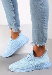 Niebieskie Buty Sportowe Bemostom. Niebieskie buty sportowe lifestyle Renee, bez wzorów, z jeansu, bez zapięcia, na fitness i siłownię. W wyprzedaży za 39.99 zł.