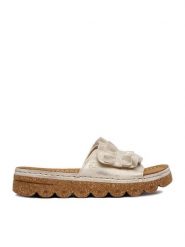 Rieker Klapki CEO-V8763-60 Złoty. Żółte klapki Rieker, bez wzorów, ze skóry, bez obcasa, bez zapięcia. Za 289.99 zł.