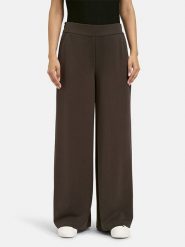 Milano Italy Spodnie w kolorze ciemnobrązowym rozmiar: L. Brązowe spodnie materiałowe Milano Italy, bez wzorów, z materiału, z podwyższonym stanem. Za 173.99 zł.