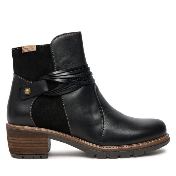 Botki Pikolinos. Czarne botki Pikolinos, bez wzorów, bez obcasa, na słupku, bez zapięcia. Za 539.99 zł.