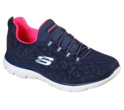 Buty do chodzenia damskie Skechers Summits Leopard Spot. Czerwone buty treningowe Skechers, bez wzorów, z gumy, bez zapięcia, trekkingowe. Za 249.99 zł.