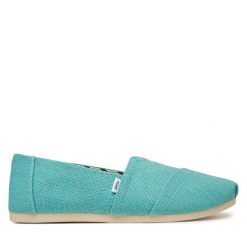 Półbuty Toms. Niebieskie półbuty wsuwane TOMS, bez wzorów, bez obcasa, na płaskiej podeszwie. Za 199.99 zł.