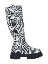 Noosy Skórzane kozaki w kolorze czarno-białym ze wzorem rozmiar: 37. Białe kozaki Noosy, bez wzorów, ze skóry, eleganckie, bez obcasa, bez zapięcia. Za 196.95 zł.