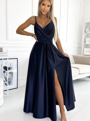 Sukienka Model Juliet 512-2 Navy - Numoco. Niebieskie sukienki NUMOCO, na co dzień, l, z aplikacjami, z elastanu, eleganckie, bez kołnierzyka, plus size, bez ramiączek, maxi, proste. Za 421.25 zł.