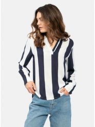 KEY LARGO Bluzka "Referee" w kolorze biało-granatowym rozmiar: M. Białe bluzki KEY LARGO, m, bez wzorów, z wiskozy, bez kołnierzyka, bez ramiączek. Za 100.04 zł.