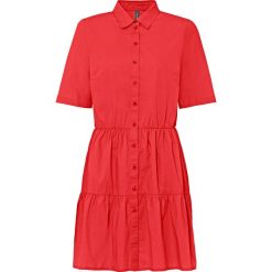 Sukienka szmizjerka. Białe sukienki bonprix, bez wzorów, bez kołnierzyka, bez ramiączek, koszulowe. Za 109.99 zł.