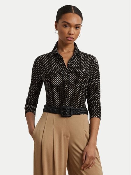 LAUREN RALPH LAUREN Koszula 200971090001 Czarny Slim Fit. Czarne koszule Lauren Ralph Lauren, l, bez wzorów, z syntetyku, bez kołnierzyka, bez ramiączek. Za 629.99 zł.