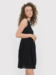 Vero Moda Sukienka letnia Honey 10272504 Czarny Regular Fit. Czarne sukienki Vero Moda, l, bez wzorów, z bawełny, bez kołnierzyka, bez ramiączek. Za 109.99 zł.
