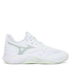 Buty halowe Mizuno. Białe buty sportowe lifestyle Mizuno, bez wzorów, sportowe, bez zapięcia, mizuno wave. Za 469.99 zł.