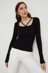 Answear Lab sweter damska kolor czarny. Czarne swetry Answear Lab, m, bez wzorów, z dzianiny, bez ramiączek. W wyprzedaży za 149.99 zł.