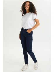 Kaffe Dżinsy - Skinny fit - w kolorze granatowym rozmiar: 34. Niebieskie jeansy Kaffe, bez wzorów, klasyczne, z podwyższonym stanem. Za 82.99 zł.