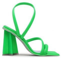 Sandały Chiara Ferragni. Zielone sandały Chiara Ferragni, bez wzorów, bez obcasa, na słupku, bez zapięcia. Za 1,099.00 zł.