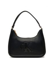 Calvin Klein Torebka Bold Ck Small Shoulder Bag LV04F3230G Czarny. Czarne torebki klasyczne Calvin Klein, bez wzorów, ze skóry, bez dodatków. Za 329.99 zł.