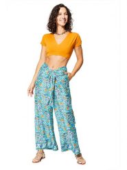 Aller Simplement Spodnie w kolorze turkusowo-pomarańczowym rozmiar: 34-40. Niebieskie spodnie materiałowe Aller Simplement, bez wzorów, z materiału, klasyczne, z podwyższonym stanem. Za 56.99 zł.