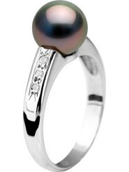 Pearline Złoty pierścionek z diamentami i perłą rozmiar: 60. Niebieskie pierścionki Pearline, z diamentem, złote. Za 2,087.99 zł.