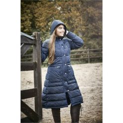 Damska długa kurtka jeździecka Equipage Candice. Niebieskie kurtki EQUIPAGE, na zimę, m, bez wzorów, z polaru, klasyczne. Za 846.00 zł.