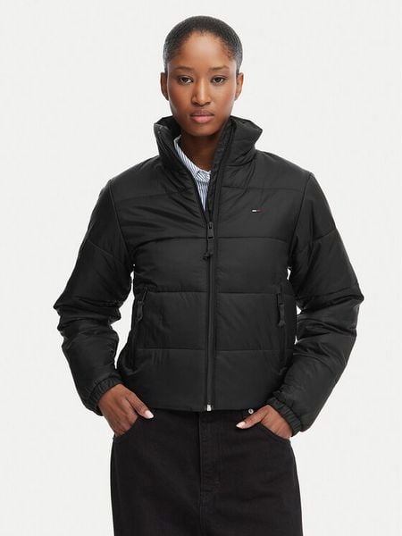Tommy Jeans Kurtka przejściowa DW0DW23487 Czarny Regular Fit. Czarne kurtki Tommy Jeans, xl, bez wzorów, z jeansu, bez kaptura. Za 649.99 zł.