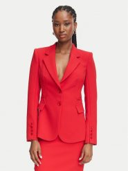 Elisabetta Franchi Marynarka GI-274-66E2-V670 Czerwony Slim Fit. Czerwone marynarki i żakiety Elisabetta Franchi, bez wzorów, z syntetyku, bez ramiączek. Za 2,869.00 zł.