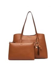 Guess Torebka HWBG97 35230 Brązowy jasny. Brązowe shopper bag Guess, z aplikacjami, ze skóry, bez dodatków. Za 634.99 zł.