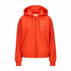 Bluza z kapturem Unisex Kappa Kaimi Ciemnopomarańczowy. Brązowe bluzy z kapturem Kappa, bez wzorów, z kapturem. W wyprzedaży za 172.85 zł.