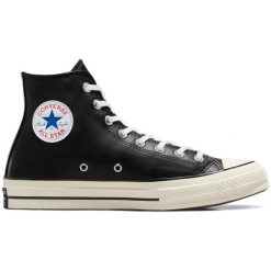 Buty sportowe Converse Chuck 70 Leather. Czarne buty treningowe Converse, bez wzorów, ze skóry, bez zapięcia. Za 590.00 zł.