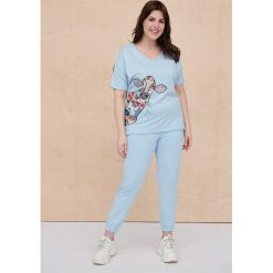 T-shirt Damski Muu Plus Size Błękitny. Niebieskie t-shirty blue shadow, m, bez wzorów, z bawełny, bez kołnierzyka, bez ramiączek. Za 169.90 zł.