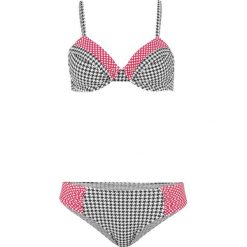 Bikini na fiszbinach (2 części) bonprix czarno-biały. Czarne bikini bonprix, bez wzorów. Za 99.99 zł.