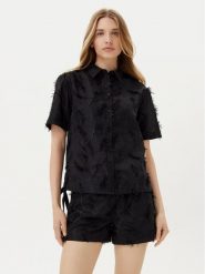 Silvian Heach Koszula Serema GPP25332CA Czarny Regular Fit. Czarne koszule Silvian Heach, bez wzorów, z bawełny, bez kołnierzyka, bez ramiączek. Za 589.99 zł.