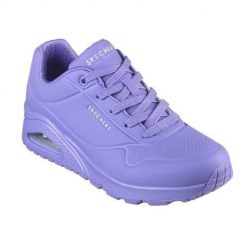 Buty do chodzenia damskie Skechers Uno Stand On Air. Fioletowe buty treningowe Skechers, bez wzorów, z gumy, bez zapięcia, trekkingowe. Za 396.65 zł.