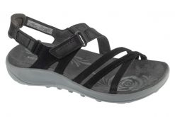 Sandały damskie, Harbor Backstrap. Czarne sandały Merrell, bez wzorów, z materiału, sportowe, bez obcasa, bez zapięcia. Za 369.99 zł.