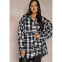 Granatowa Koszula w Kratę Irare. Niebieskie koszule Renee, l, z aplikacjami, bez kołnierzyka, plus size, bez ramiączek. W wyprzedaży za 79.99 zł.