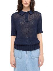 Mustang Sweter w kolorze granatowym rozmiar: XL. Niebieskie swetry Mustang, xl, bez wzorów, z bawełny, bez ramiączek. Za 145.60 zł.