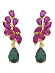 Luxenter Kolczyki-wkrętki z cyrkoniami rozmiar: onesize. Czerwone kolczyki Luxenter, z cyrkonią, srebrne. Za 230.59 zł.