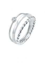 Elli Zestaw damski pasjans Basic Twisted z kryształem ze srebra próby 925 Pierścionki 1 ct Damski. Pierścionki Elli, srebrne. Za 413.99 zł.