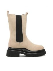 Jenny Fairy Botki WS139-01 Beżowy. Brązowe botki Jenny Fairy, bez wzorów, ze skóry, bez obcasa, na płaskiej podeszwie, bez zapięcia. Za 149.99 zł.