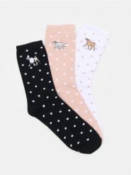 Długie skarpety z haftem 3 pack - wielobarwny. Skarpetki Sinsay, bez wzorów. Za 15.99 zł.