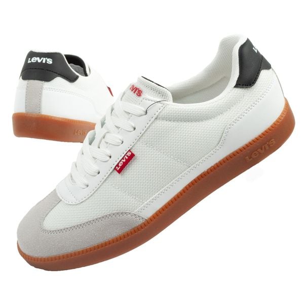 Buty sportowe trampki damskie Levi's Jackson. Białe trampki Levi's, bez wzorów, z jeansu, eleganckie, bez zapięcia. Za 239.00 zł.