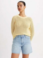 Levi's Sweter w kolorze żółtym rozmiar: S. Żółte swetry Levi's, s, bez wzorów, z bawełny, bez ramiączek. Za 145.26 zł.