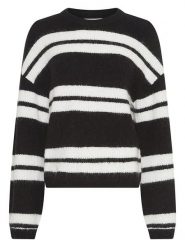 MOSS COPENHAGEN Sweter w kolorze czarno-białym rozmiar: S/M. Białe swetry Moss Copenhagen, m, bez wzorów, bez ramiączek. Za 197.17 zł.