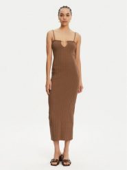 JACQUEMUS Sukienka dzianinowa 24E241KN358-2355 Brązowy Regular Fit. Brązowe sukienki JACQUEMUS, bez wzorów, z dzianiny, bez kołnierzyka, bez ramiączek. Za 2,329.00 zł.
